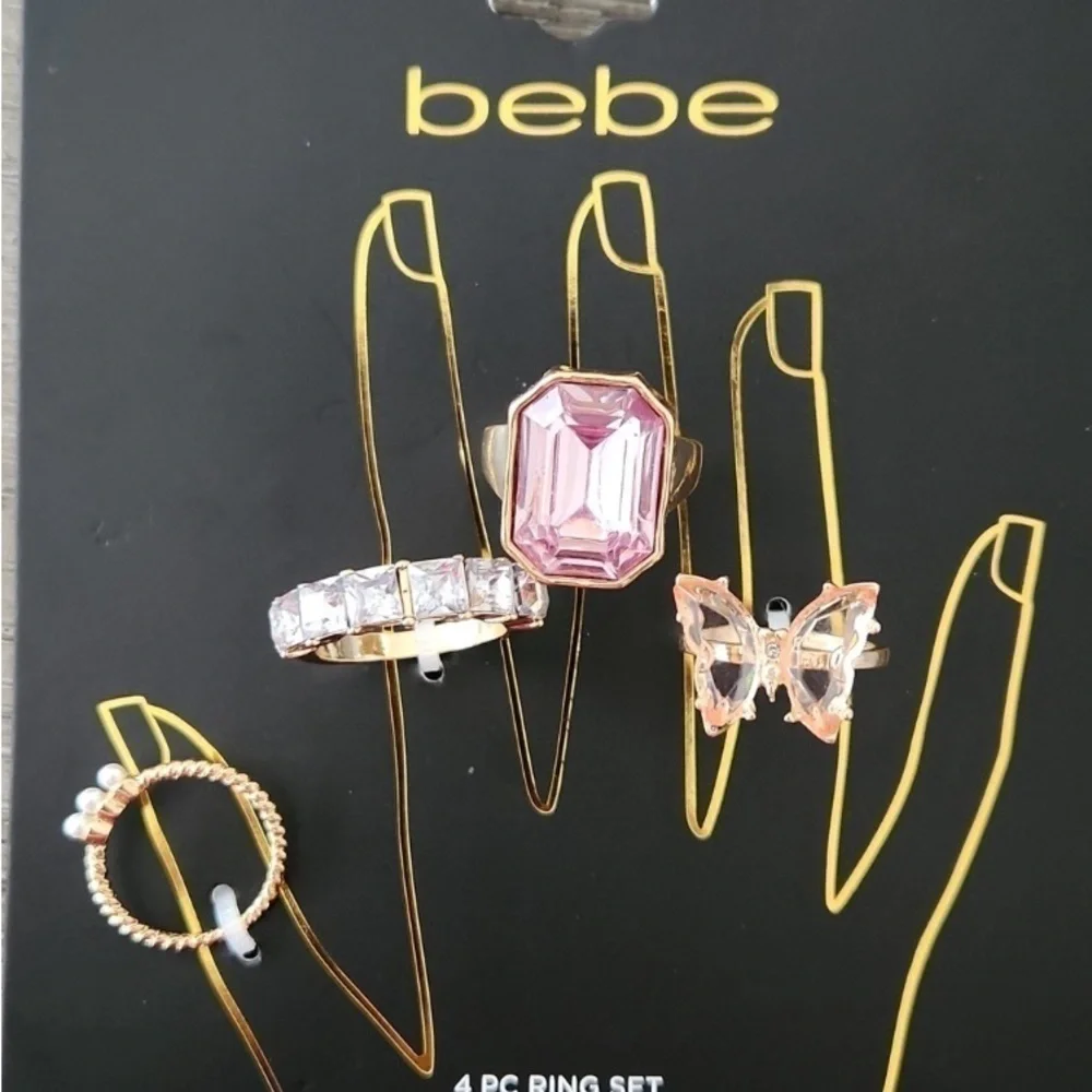 NWT-BEBE-4 PIECE RING SET - Picture 4 of 4